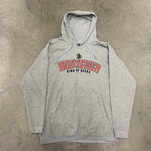 Vintage Y2K Budweiser‎ beer hoodie 
Distressing on neck pictured